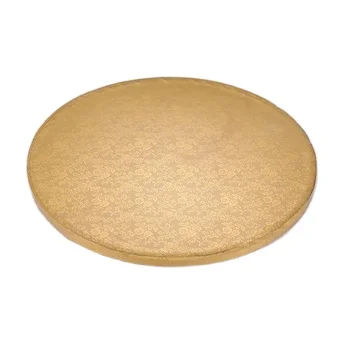 XJH Gold White Cake Drums Round 10 Inch Cake Boards Smooth Edges for Multi Tiered Birthday Wedding Party Cakes Drum Board