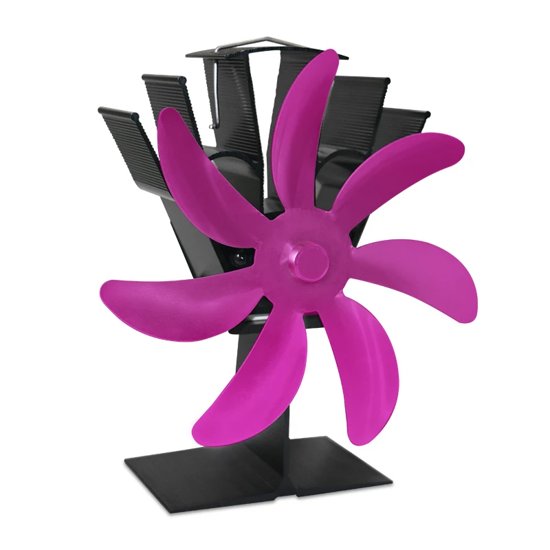 Hot Sell On Amazon Wish Ebay  Heat Powered Stove Fan ECO Wood Burning 7-Blades Black Stove Fan