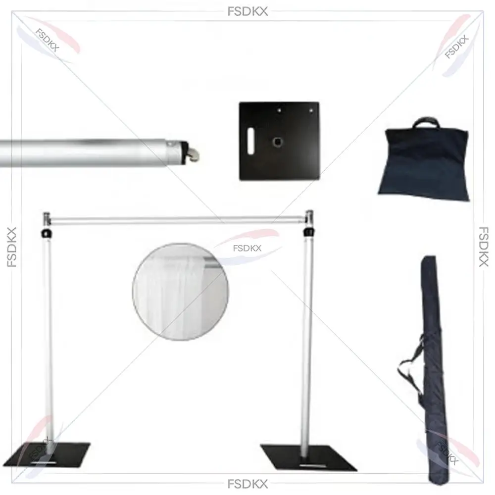 Top Quality Durable Wedding Event Backdrop Stand Aluminium Alloy Pipe Drape 2.4*2.4m Metal Adjustable Stand For Party Decor