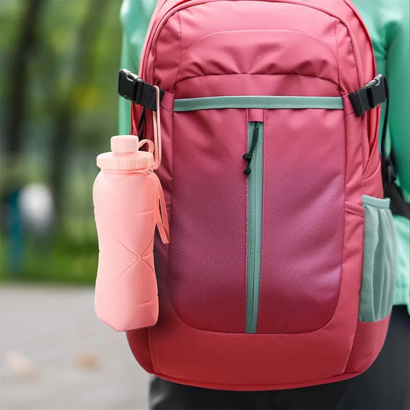 Outdoor Sport Running Marathon Camping Mountaineering High Quality New Designer Portable Folding Water Bottle 600ML For Travel