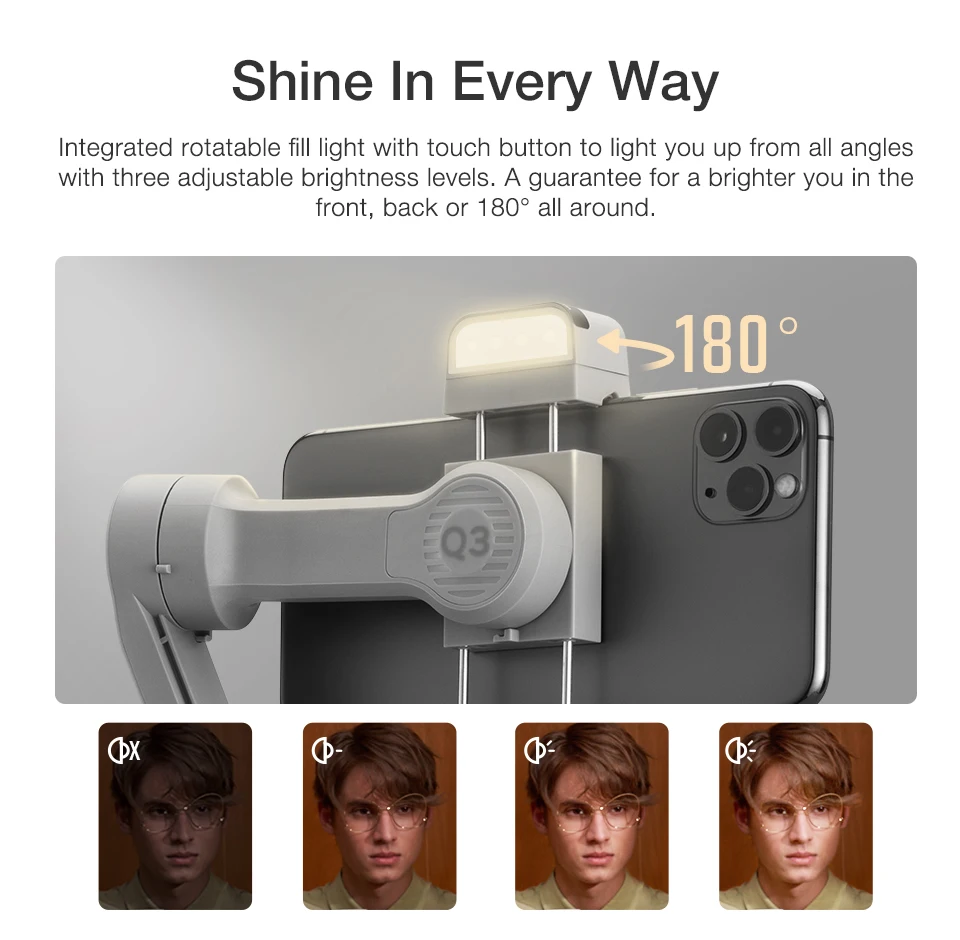  Zhiyun Smooth Q3-легкий карданный подвес для телефона со встроенным