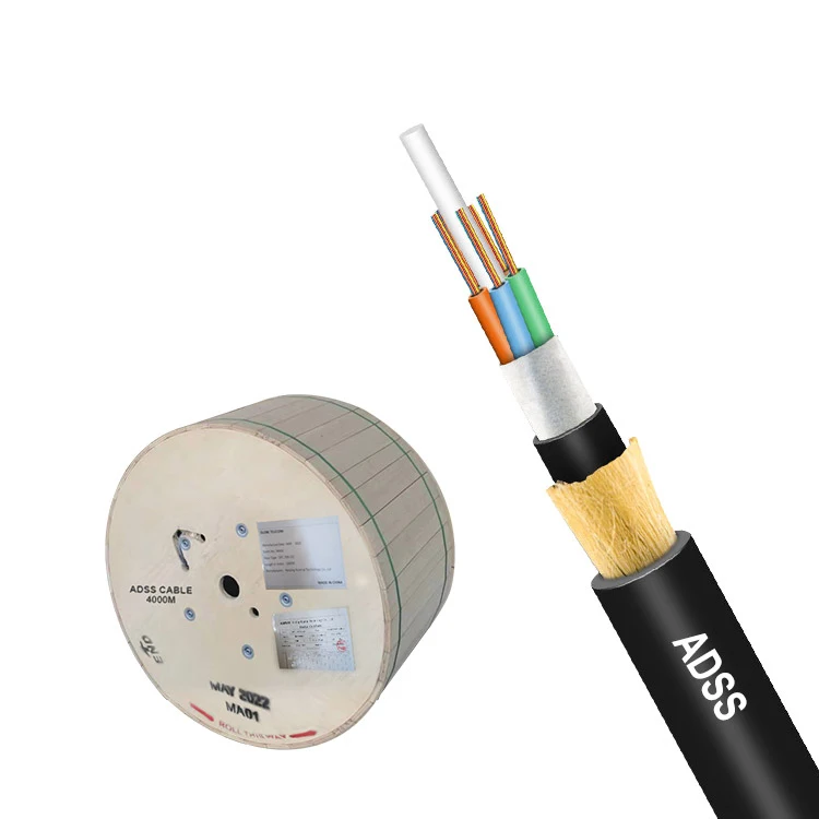HUAMAI OEM adss cable outdoor 8 12 24 48 96 core fiber optic cable aerial optical aramid yarn LSZH black Communication Cable