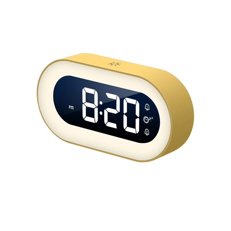 Multi-function LED Mirror Clock Digital Round Shape Alarm Clock for Home Decor