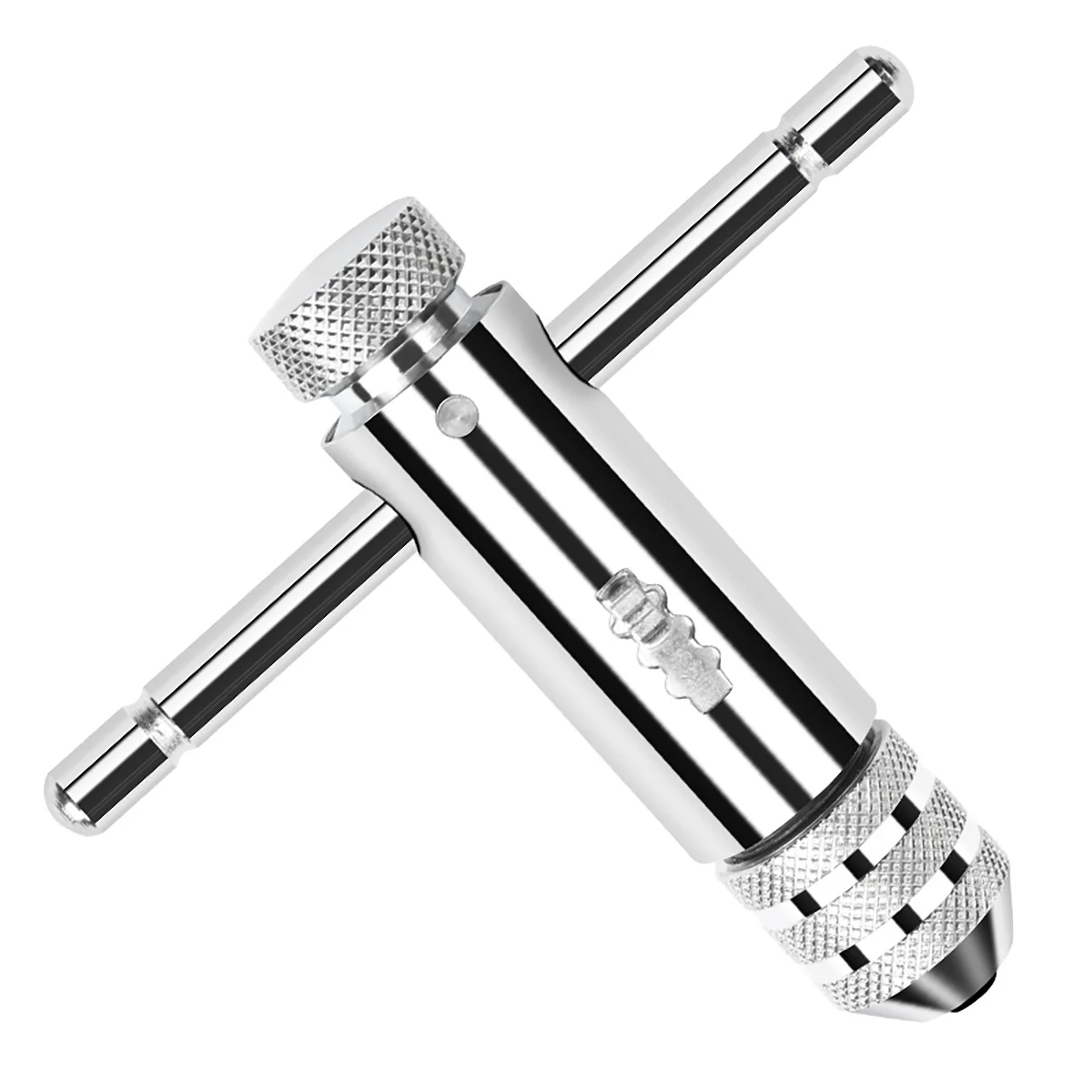 Holder Ratchet Tap Winch Wrench with Tap Hand Reamer Drill M3 M8 M5 M12 3mm 8mm 5mm 12mm Adjustable Silver T-Handle