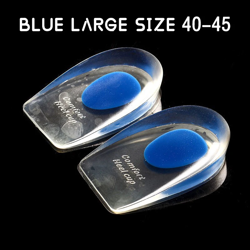 Transparent Silicone Heel Pad Half Size Shock Absorbing Insole Invisible Heightened Heel Cup PU Shoe Insoles