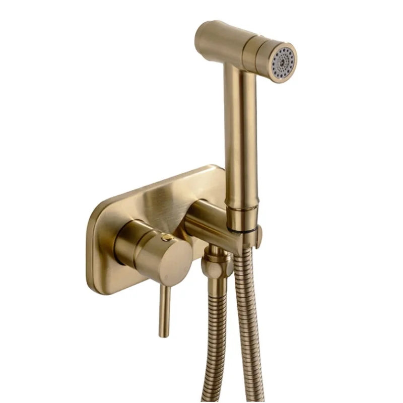 2 Functions Brass Bathroom Toilet Portable Shattaf Bidet Sprayer Set
