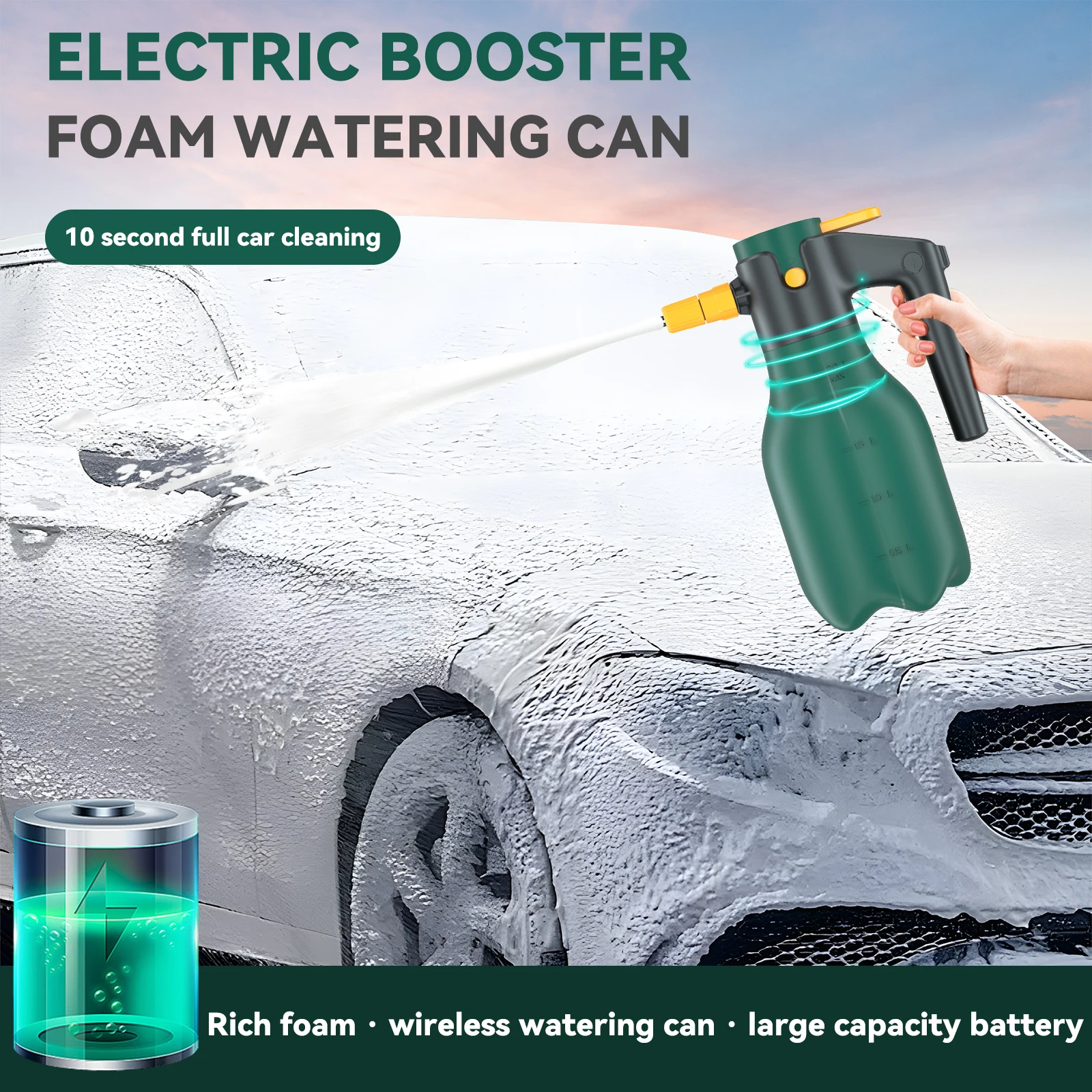 High Pressure 2L Hand Pump Foam Sprayer And Electric Foam Cannon Snow Foam Car Wash Spray Bottle Car Window Cleaning