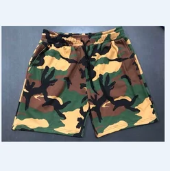 Custom wholesale mens camo shorts elastic waist oversized shorts camouflage short pants