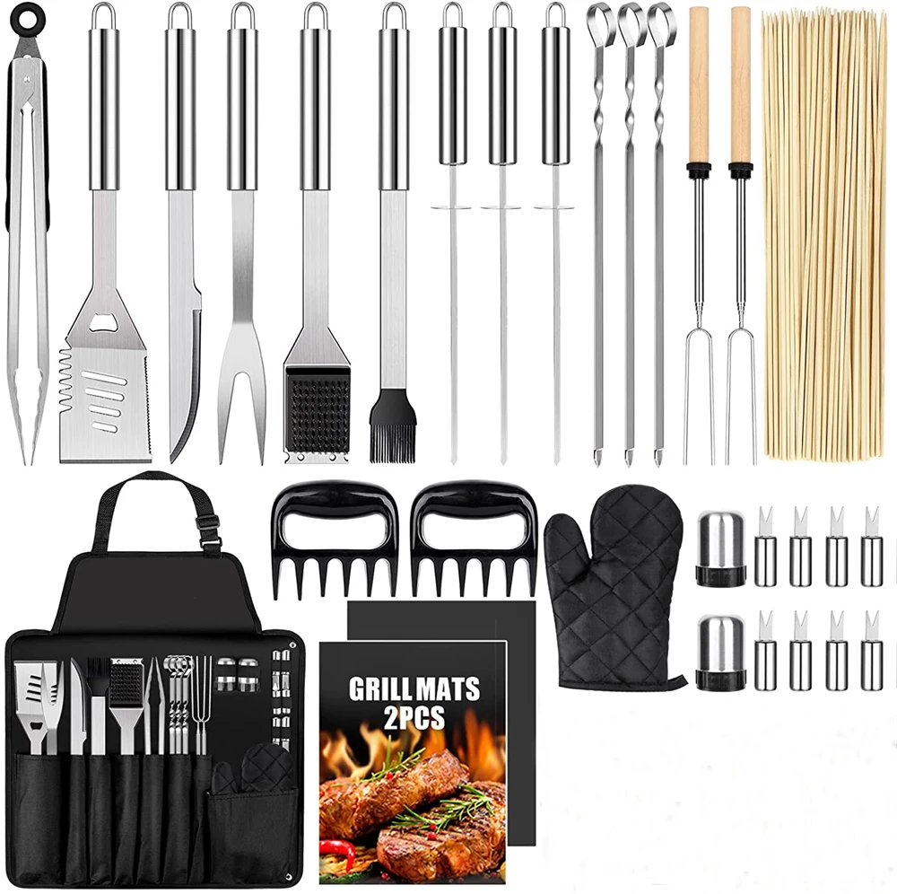 Hot Sell 31 Piece Stainless Steel BBQ Tools Set With Apron