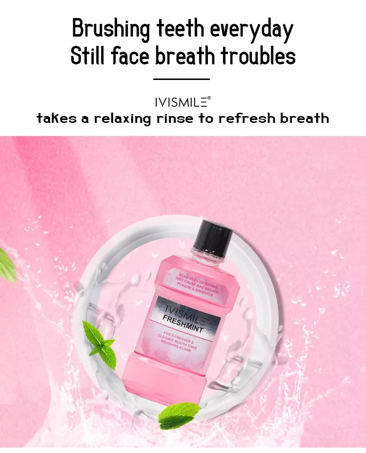IVISMILE Oral Care Factory Private Label Wholesale Mouthwash 250ml Mint Flavor