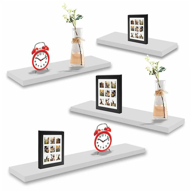 White Bookcase hanging furniture cubicle floating shelves wall