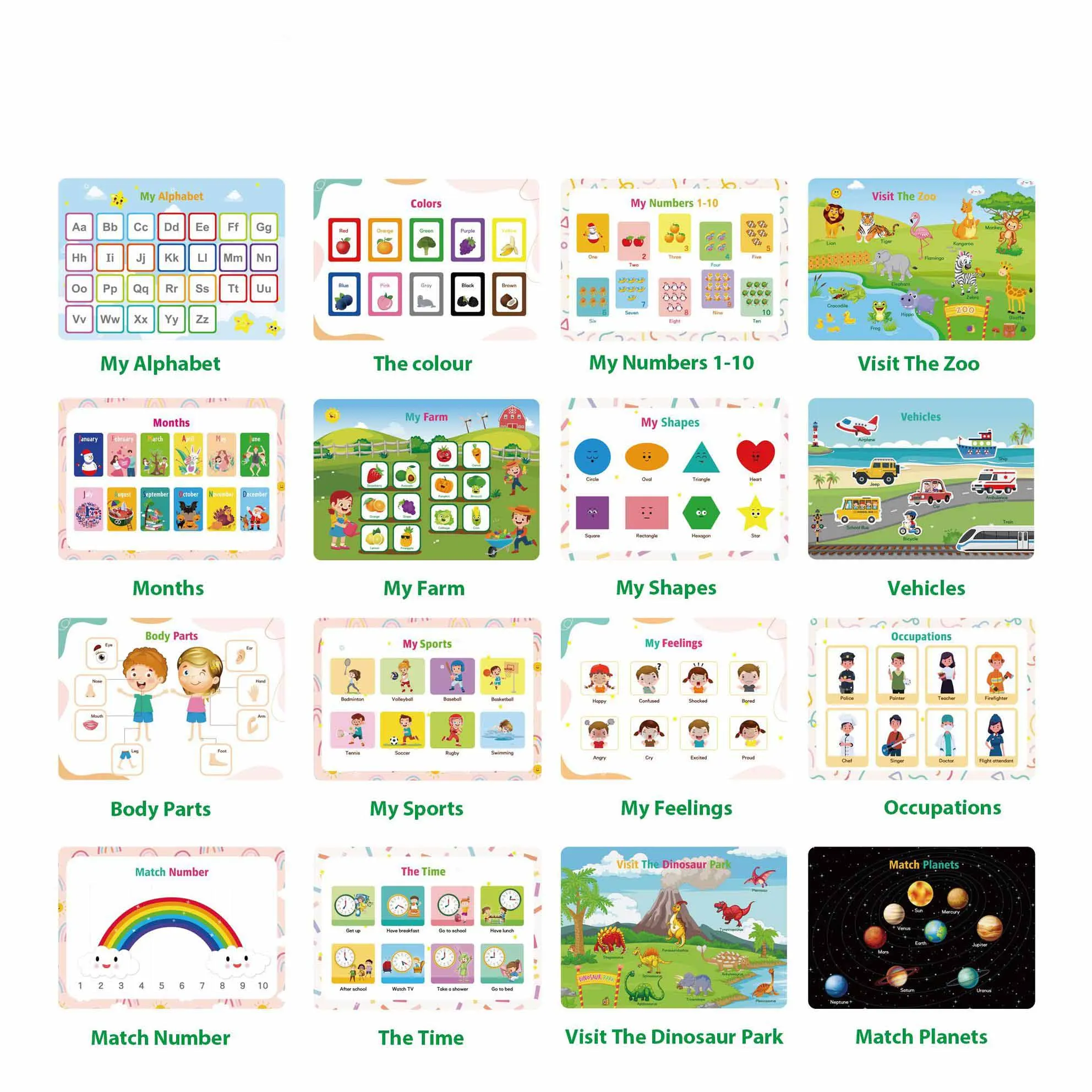 Busy Book for Kids, Montessori Toys for Toddlers Sensory Educational Toys 16 themes Toddler Preschool Activity Binder