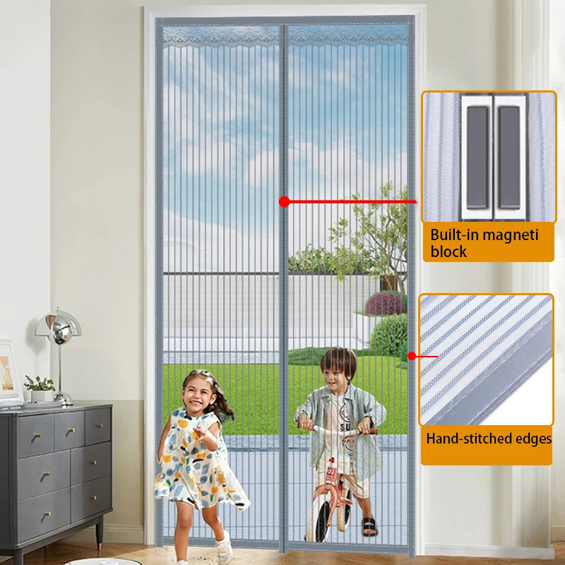 Premium quality Best Price Bedroom Magnetic Door Curtain New style black magnetic mosquito net anti mosquitoes in summer