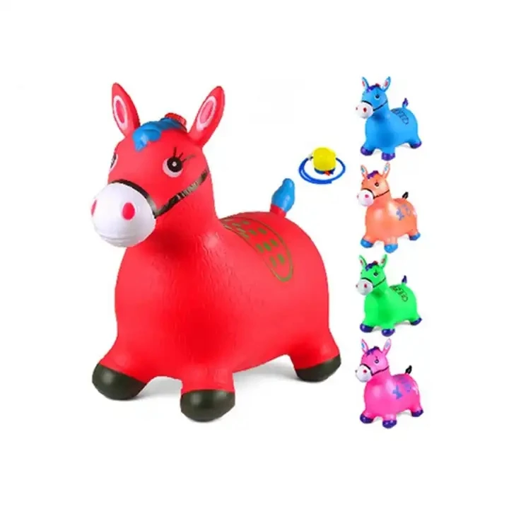 Children Horse Riding Toy Animal  Ride On Toys Animal Space Hopper Inflatable Jumping Horse Ride On Bouncy Play Game