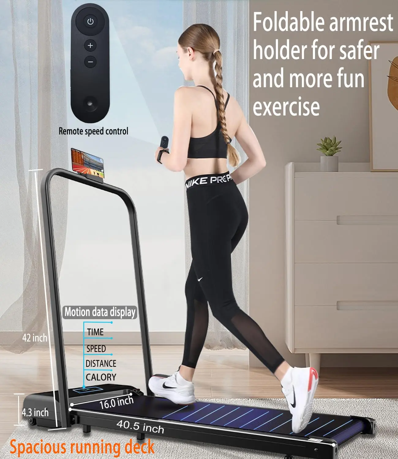 Folding Walking Pad Home Gym Machine Sports Smart Motor Electric Mini Desk Treadmill