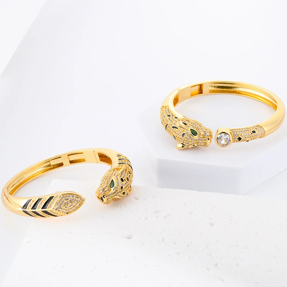 New arrival  retro style Adjustable zircon snake panther bracelet for woman