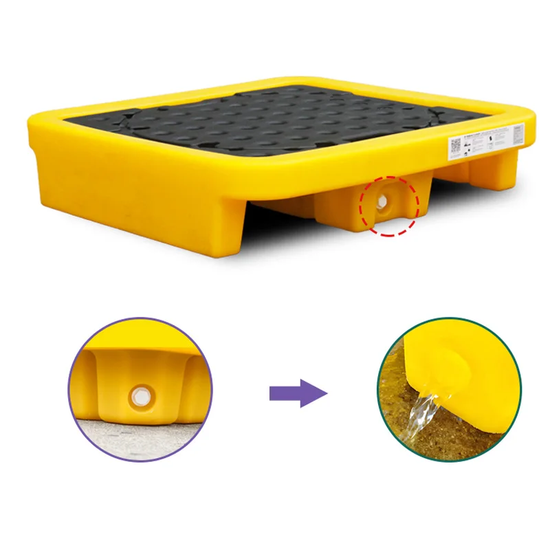small Spill pallet 1Drum  Spill Containment Pallet Manufacturer sales Nestable Heavy Duty spill control pallet
