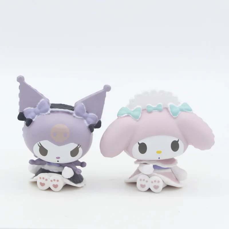 4-piece Cartoon Family Melody Kuromi 7cm Gashapon Action Figures