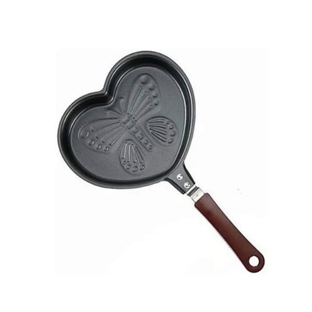 Hot sell bakeware items home cookware non-stick Coating Butterfly heart shaped egg frying pan