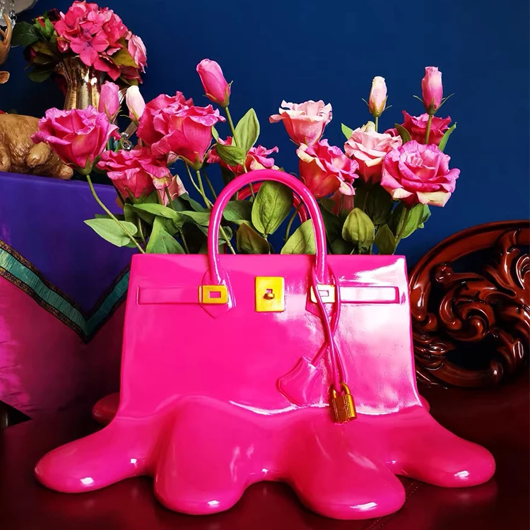 Modern art resin crafts handbag vase sculpture home decoration flower bag vase ornament