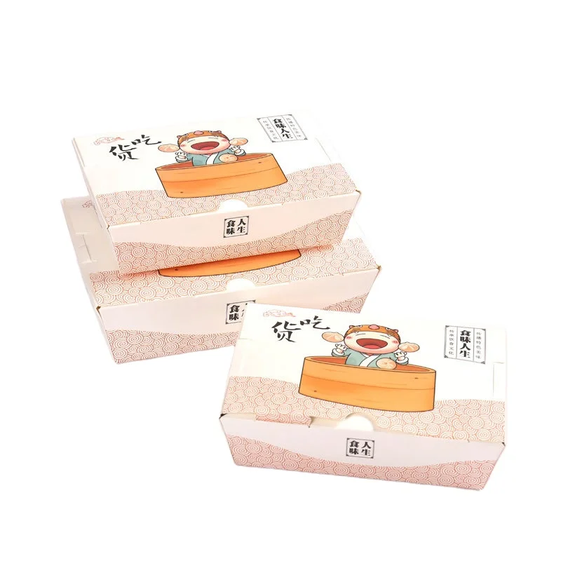 paper Kraft white food paper box tray for dessert sushi food paper box crayfish