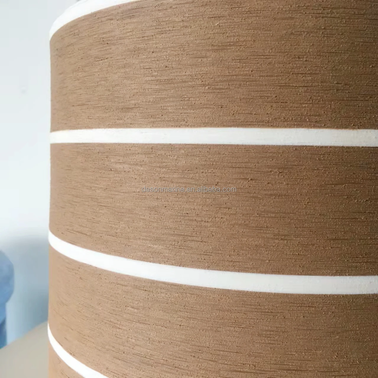 PVC Teak plastic flooring synthetic teak decking used for outdoor boat deck covering