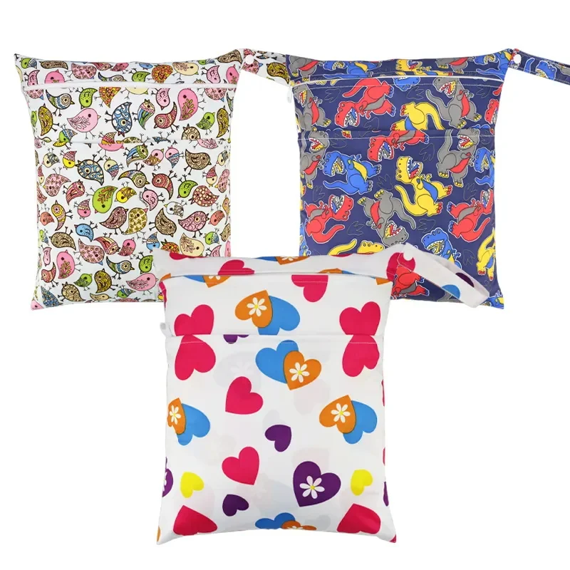 Custom Logo Large Baby Washable Reusable Waterproof Diaper Cloth Wet Dry Bags