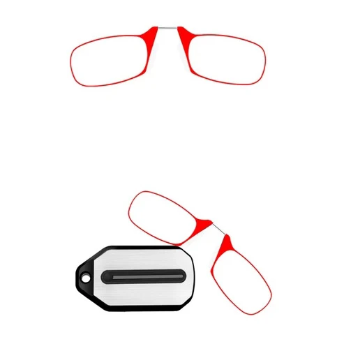 Ultra Thin Presbyopia Eyeglasses Portable Mini Magnifier Clip on Nose Reading Glasses