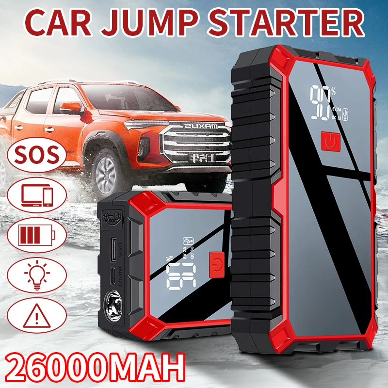 2023 new 12V Car Emergency Tool Battery Booster Super Energy Portable Car Jump Starter Power Bank