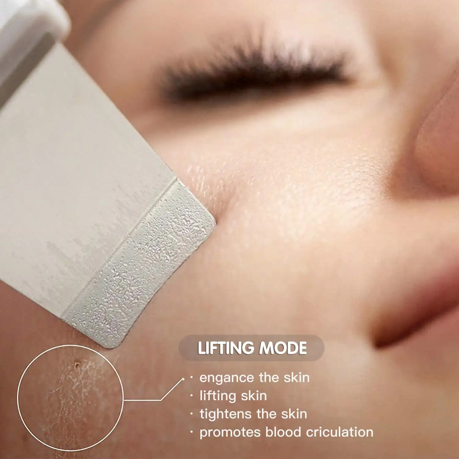 Ultrasonic Vibration Skin Scrubber EMS Stainless Steel Head Peeling Machine Blackhead Remover Skin Scrubber