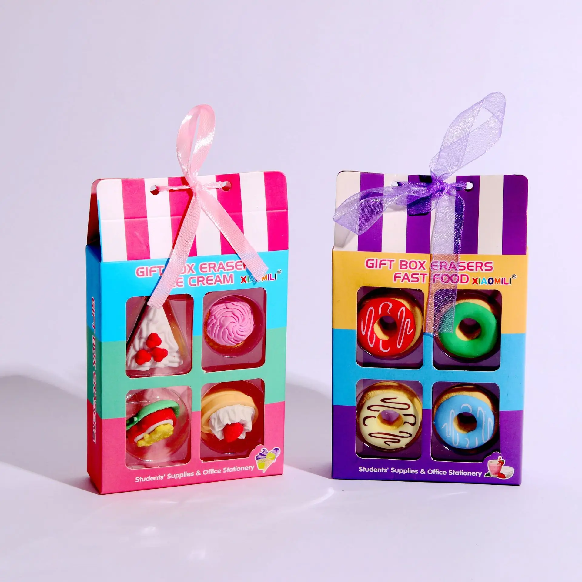 Cute Ice cream Doughnut Shape Eraser Set Mini 3D eraser gift for Kindergarten Primary School Stationery