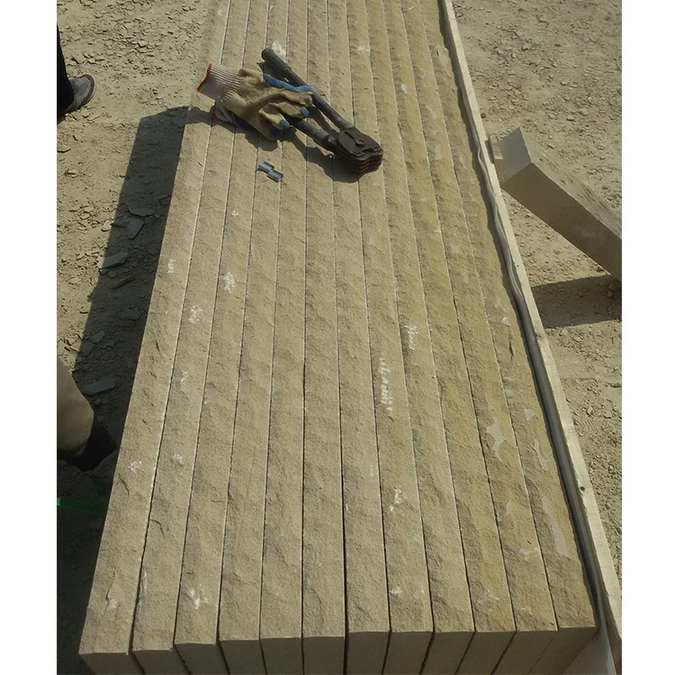 Material Fire Resistance Yellow Sandstone Tile Stone Rockface Sandstone Stone Flexible Cladding Tiles For Outdoor Floor