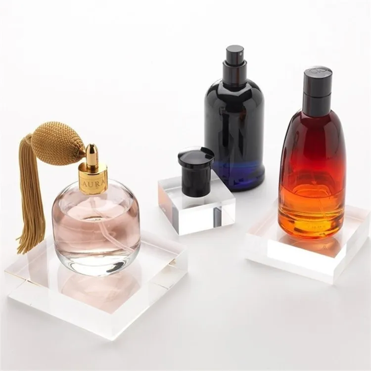 Styling Platform Stone Blank 100mm Riser Display Solid Cube Clear Glass Sublimation Acrylic Block