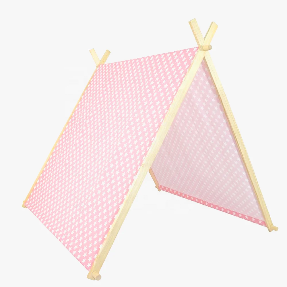 Factory OEM Indoor Outdoor  Kids Play Toy Canvas Cotton  Teepee Tents a Frame Sleepover Tent for Celebration