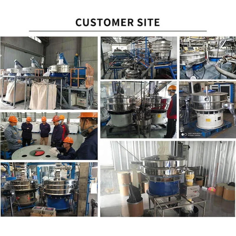 All stainless steel rotary vibrating screen for flour powder particle sieving