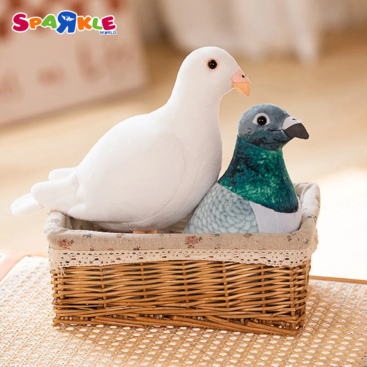 Simulation Pigeon Doll Bird Doll Small White Dove Magpie Stuffed Toy Children Gift Doll Wholesale