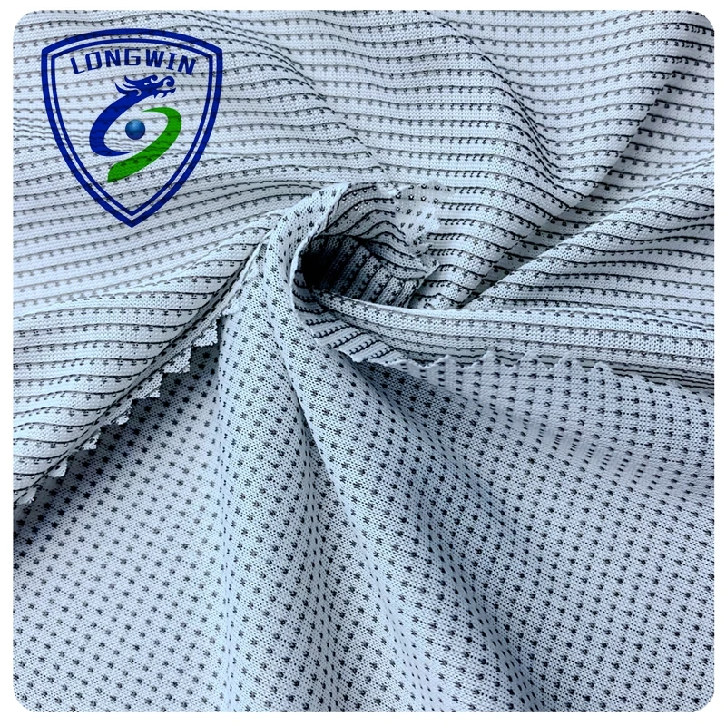 100 полиэстер Серебряная Бамбуковая пряжа окрашенная Джерси Вязание жаккардовая Антибактериальная ткань