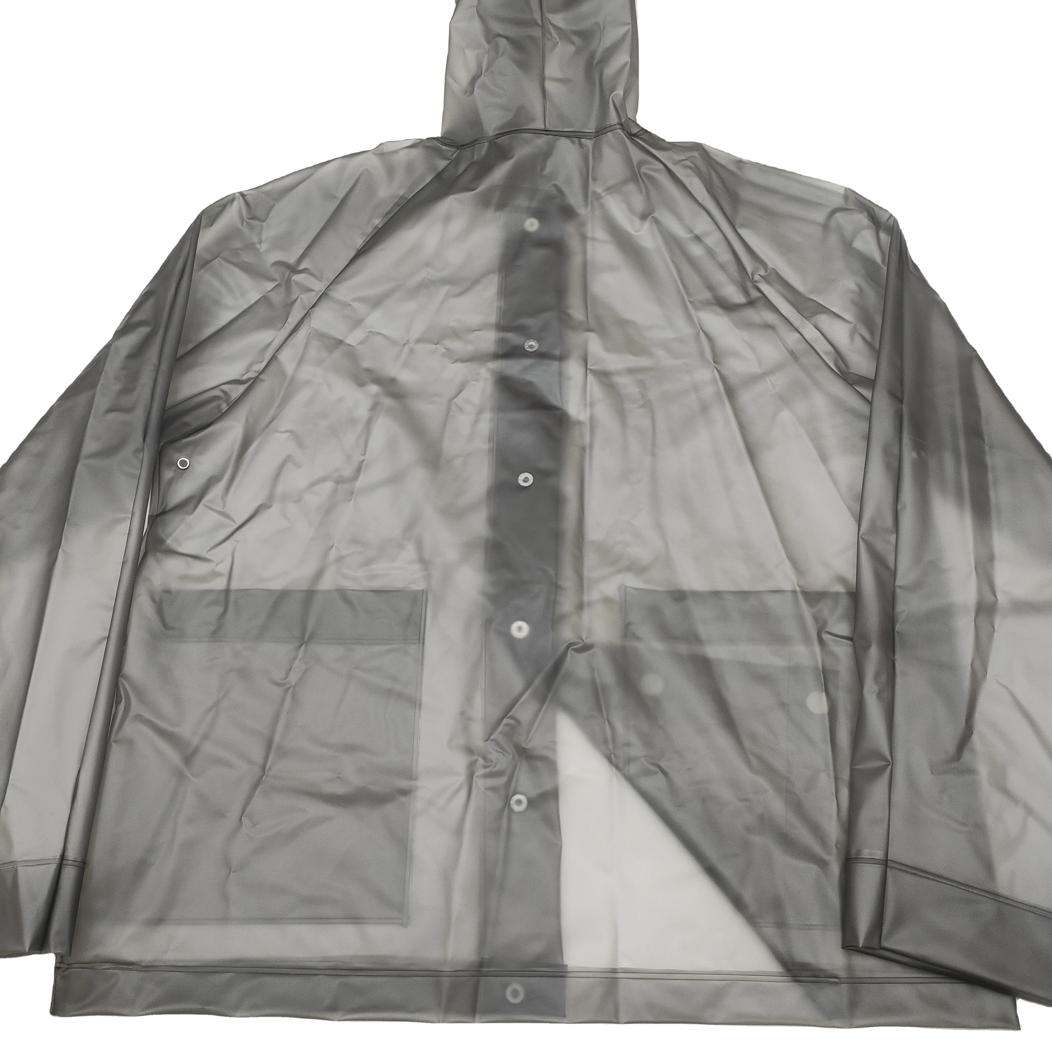 Fashion Disposable raincoat TPU Clear Transparent Raincoat for children and adult  with button