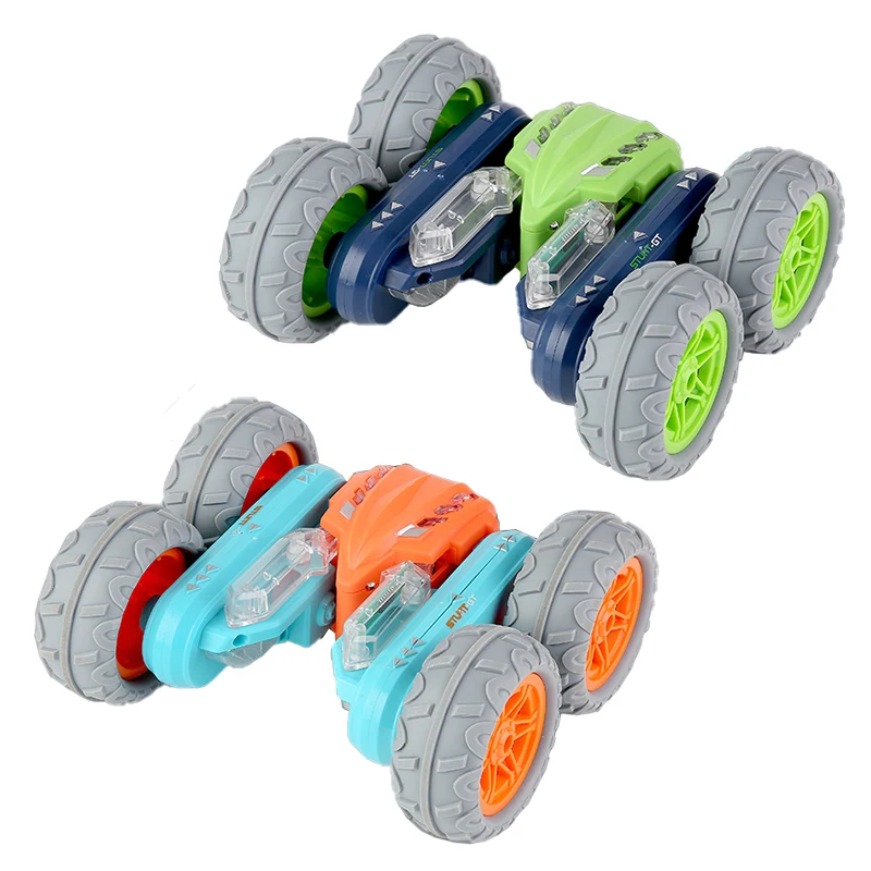 2.4Ghz Remote Control Double Sided Mini RC Stunt Car 360 Flips Rotating RC Cars with LED Lights Rechargeable Electric Toy Cars