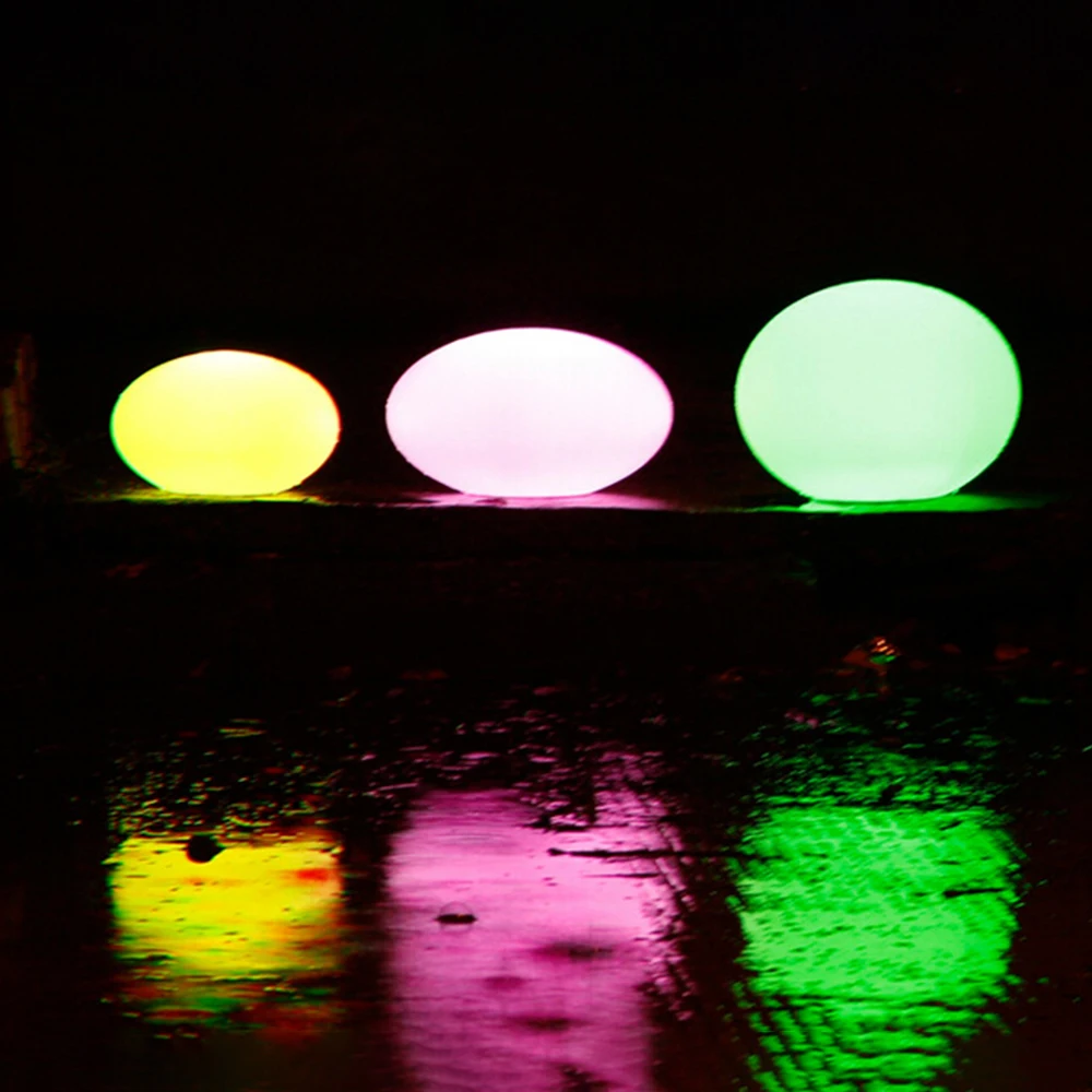 Modern Outdoor Waterproof Ip67 Led Light Plastic Garden Stepping Stones Courtyard Lawn Garden Decor Led Egg Shaped Table Lamp