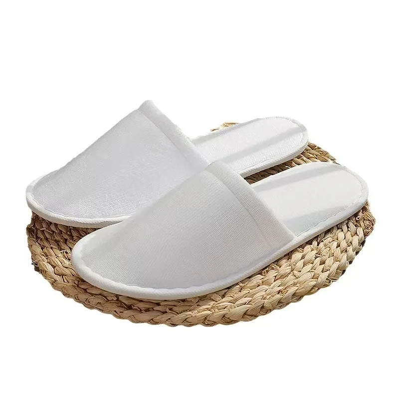 Cheap Wholesale Luxury Disposable Hotel Slippers For Guest Room Cheap Unisex Slippers Custom With Logo For Spa And Bath