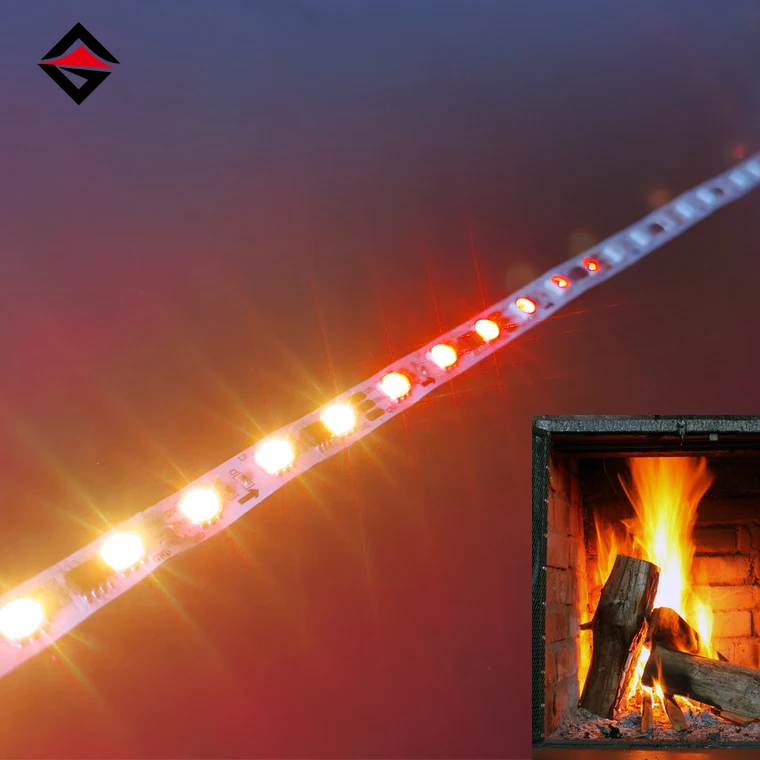 Popular DC12V RGBIC 2m 3m set night light flame effect stage led light lamp