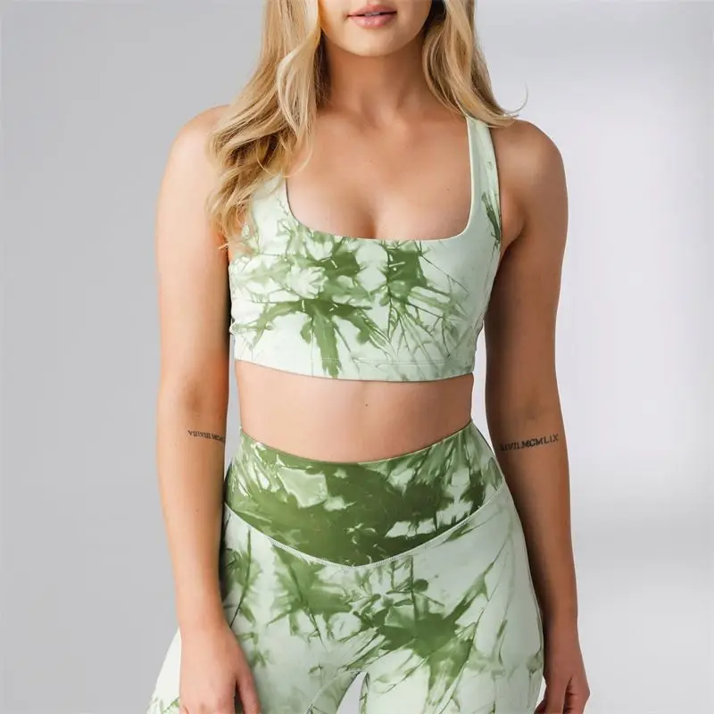 ECBC Custom Logo Fitness Tie Dye Gym Supportive Spandex Yoga Sexy Plus Size Running High Impact Women Sports Bras