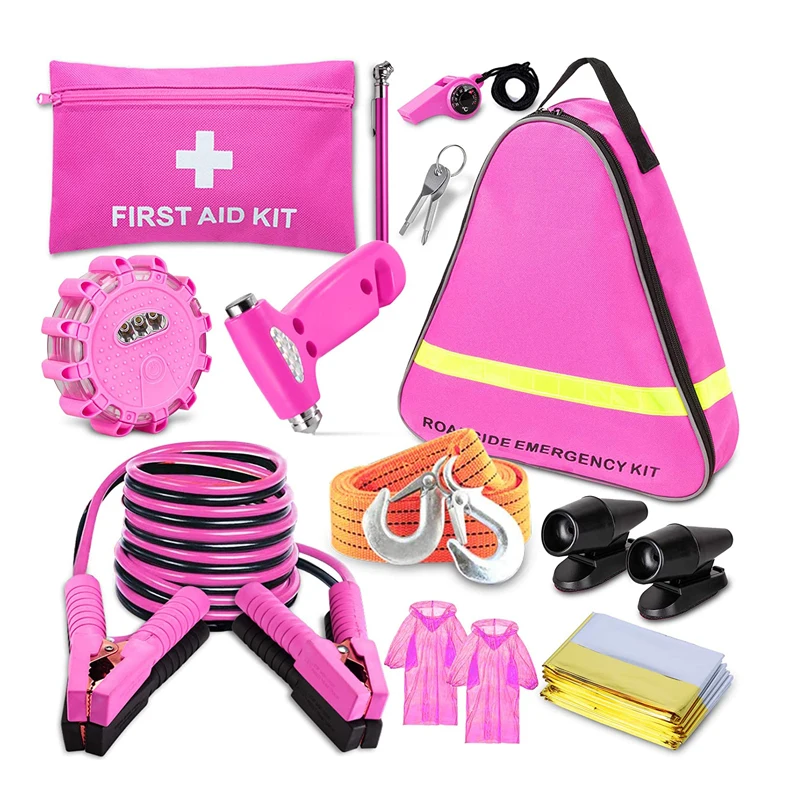 Customized Emergency Tools Safety Hammer Jump Cable Car Emergency Assistance Car Kit Roadside Assistance Kit First Aid Kit