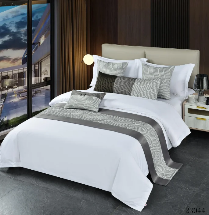SANHOO Turkey Cotton Bedsheets Set Pillow Covers Home Decor Luxury Bed Sheet Runner