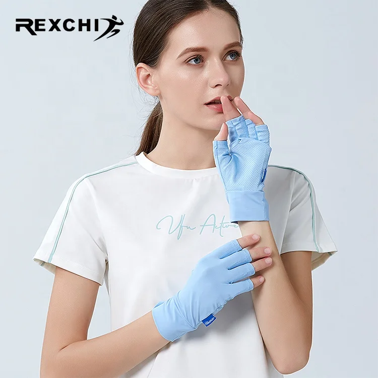 REXCHI XG25 изготовленные на заказ UPF 50 + SPF 50 + УФ мягкие спортивные перчатки без пальцев для охоты и рыбалки от производителя солнцезащитные водительские перчатки