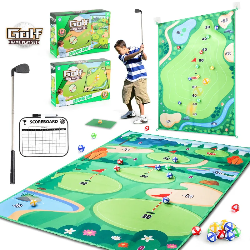 Golf Floor Mat Chipping Golf Club Playmat Indoor Sport Set Outdoor Play Game Toy Kids Sport Toys With Mat
