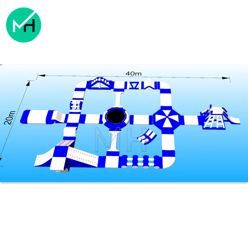outdoor water amusement equipment large inflatable water park sport park aqua park slide