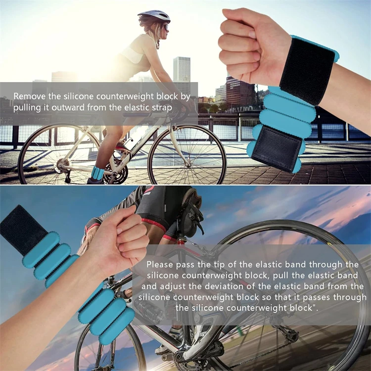 Wearable Weight Bracelets Adjustable Ankle Weights 1lb/2lb Fitness Exercise Custom Silicone Ankle and Wristband Weight Set