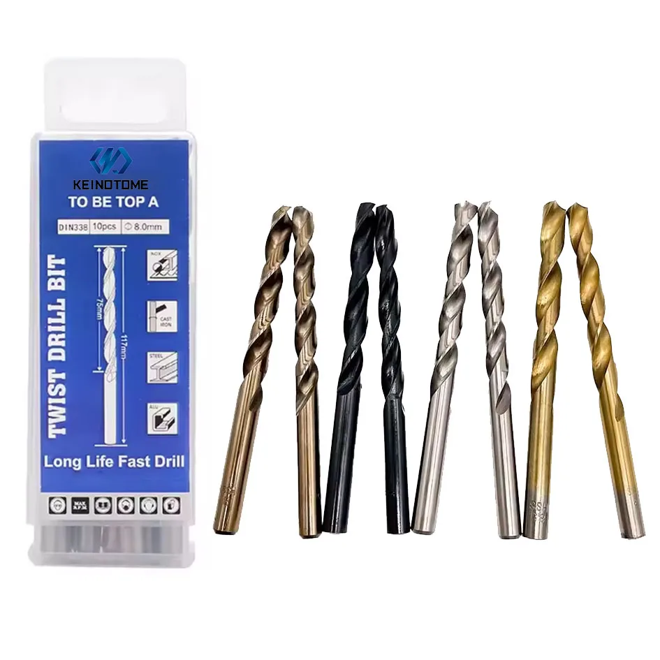 Din 338 Straight Shank Broca Bohrer for Stainless Steel Metal Drilling 5% hss cobalt 0.8mm Twist drill bit m35 tip